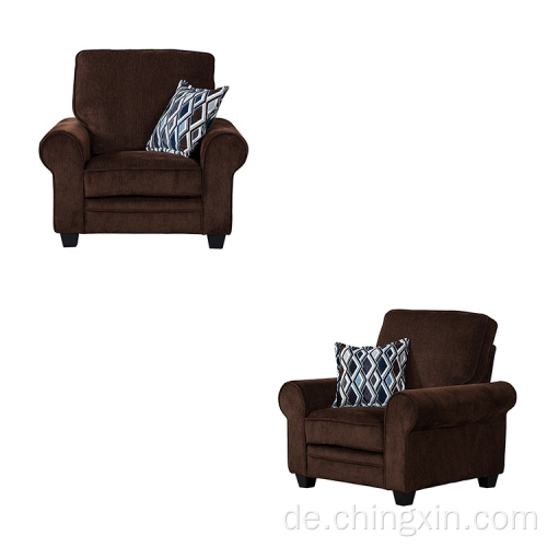 Fabrikpreis Einsitzer Polsterung Stoff Sofa Sets Velvet Couch Moderne Wohnzimmermöbel